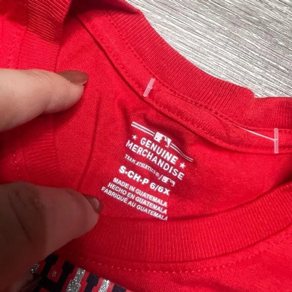 NWT Washington Nationals Youth Red Graphic T-Shirt MLB Baseball Size Small - Picture 2 of 3